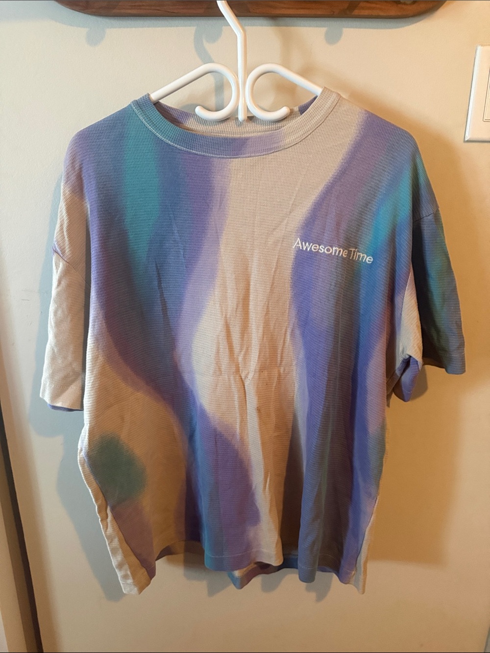 Zara Tie-Dye Short Sleeve Tee in Blue, Purple, Teal, Beige